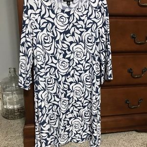 Dress. Blue and white